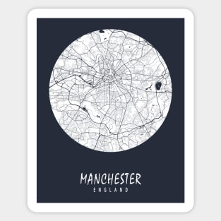 Manchester, England City Map - Full Moon Sticker